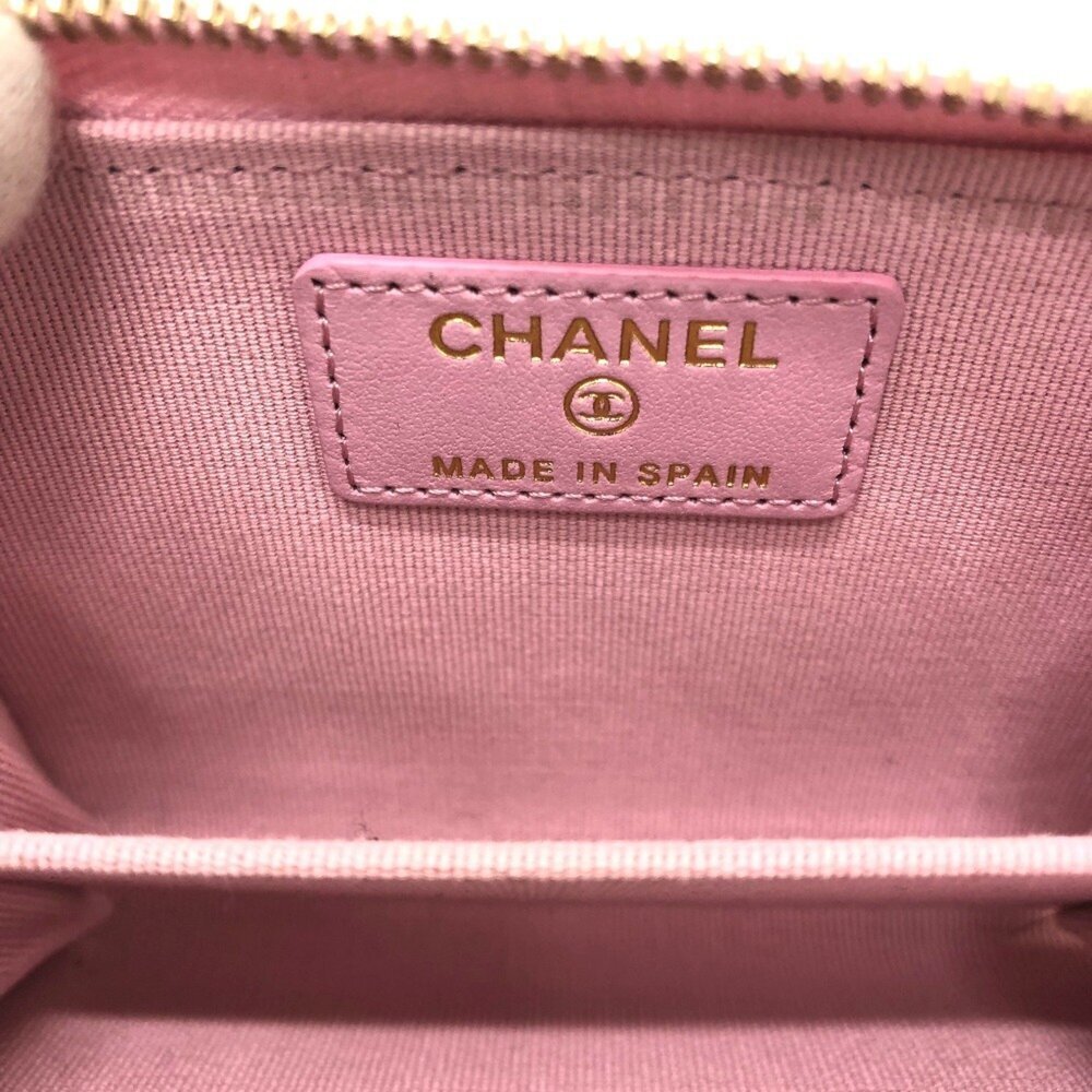 CHANEL Authentic Pink Lambskin Leather Logo Wallet - Picture 7 of 12